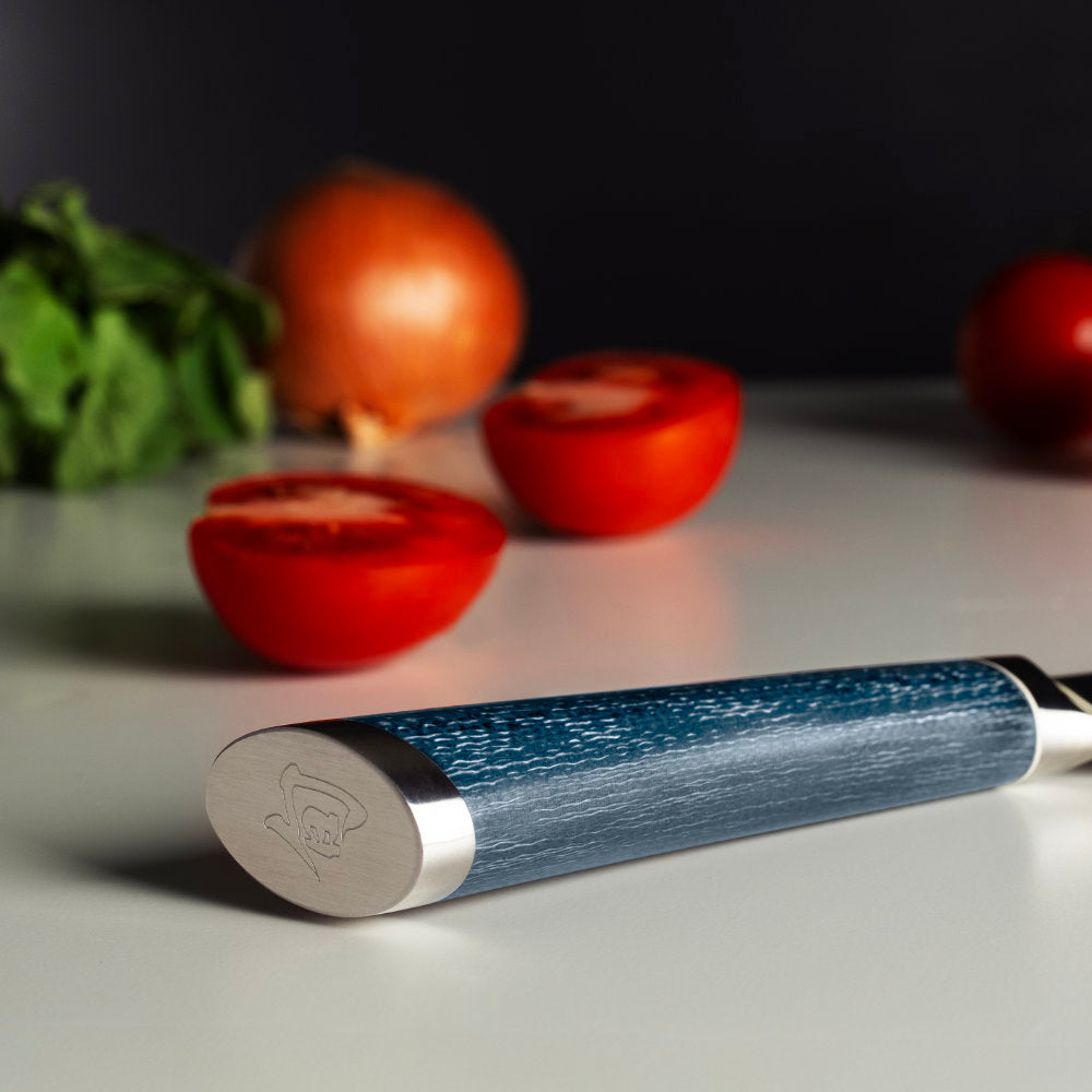 Shun Shiranami 7" Santoku Knife Handle Detail