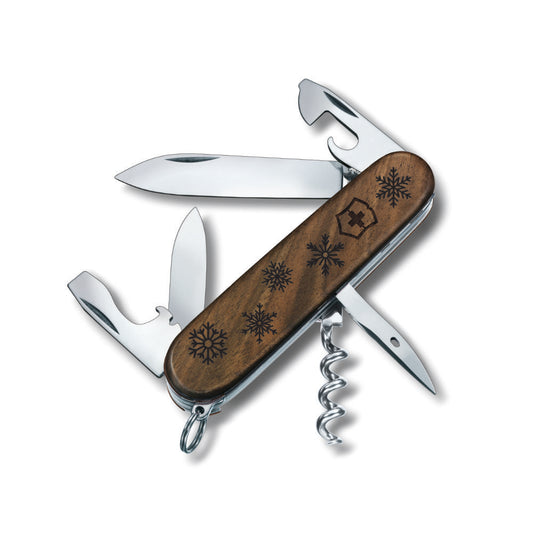 Victorinox Personalized Snowflakes Spartan Hardwood Walnut Designer Swiss Army Knife