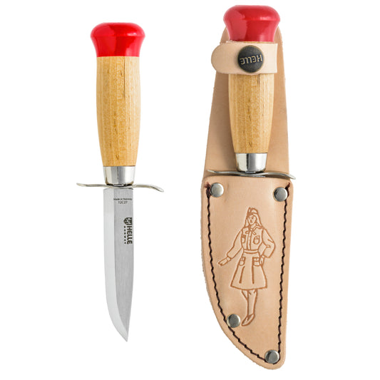 Helle Speider Girl Scout Knife and Leather Pouch
