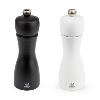 Peugeot Tahiti Zirlion 6" Salt & Pepper Mill Set, Black and White at Swiss Knife Shop