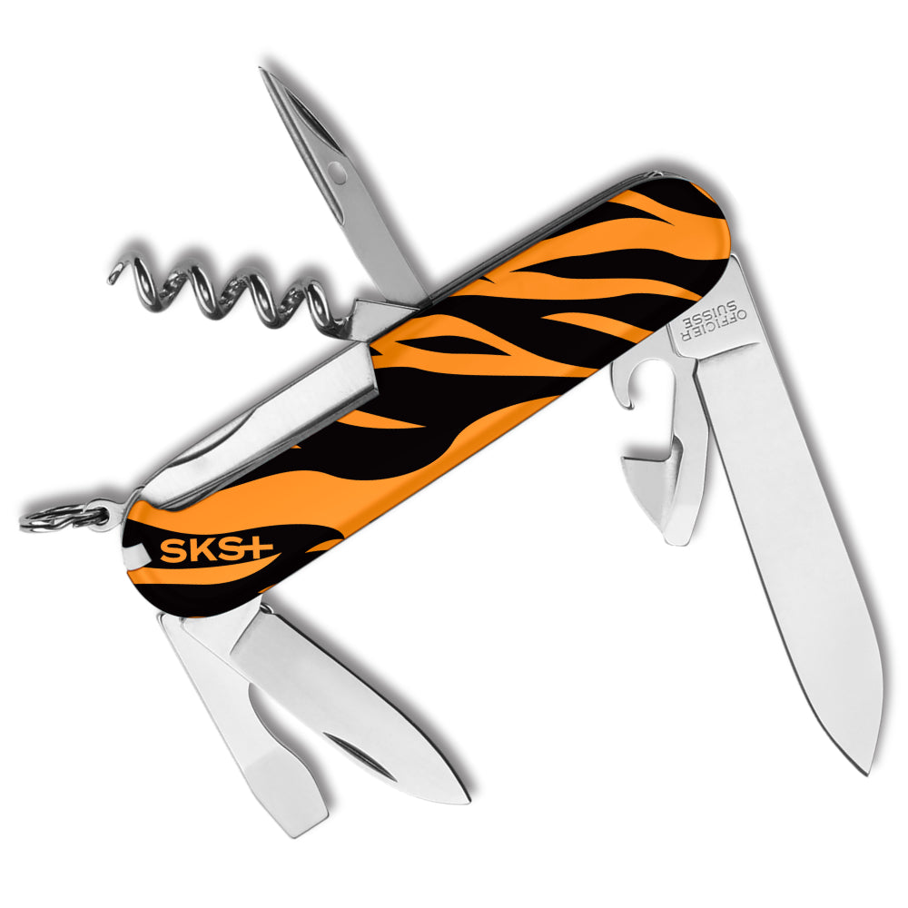 Victorinox Tiger Stripes Spartan Designer Swiss Army Knife with Textured Tiger Patterned Handles
