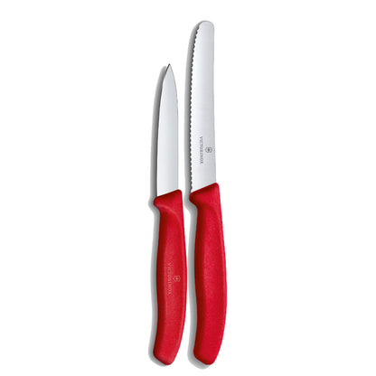Victorinox Swiss Classic 4.25" Utility Knife and 3.25" Paring Knife Set Red
