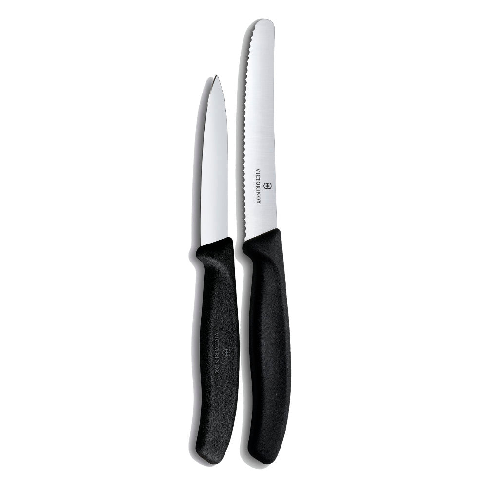 Victorinox Swiss Classic 4.25" Utility Knife and 3.25" Paring Knife Set Black