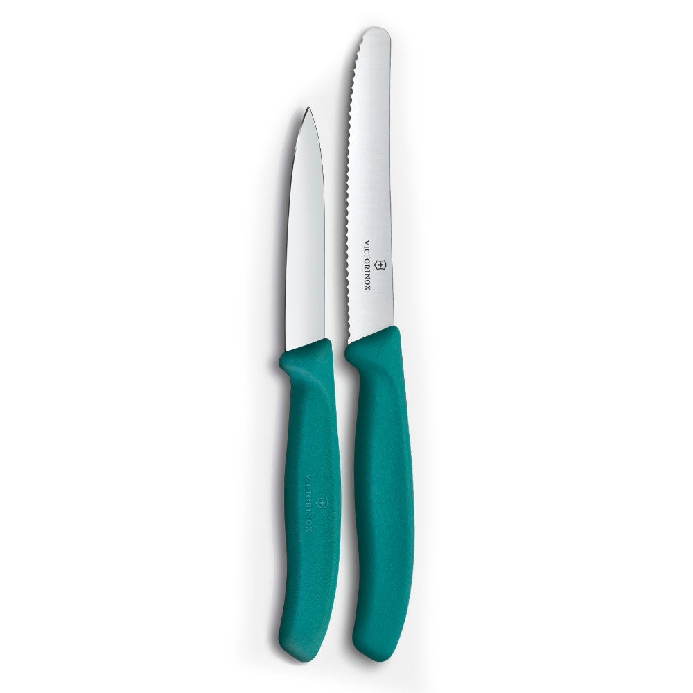 Victorinox Swiss Classic 4.25" Utility Knife and 3.25" Paring Knife Set Green