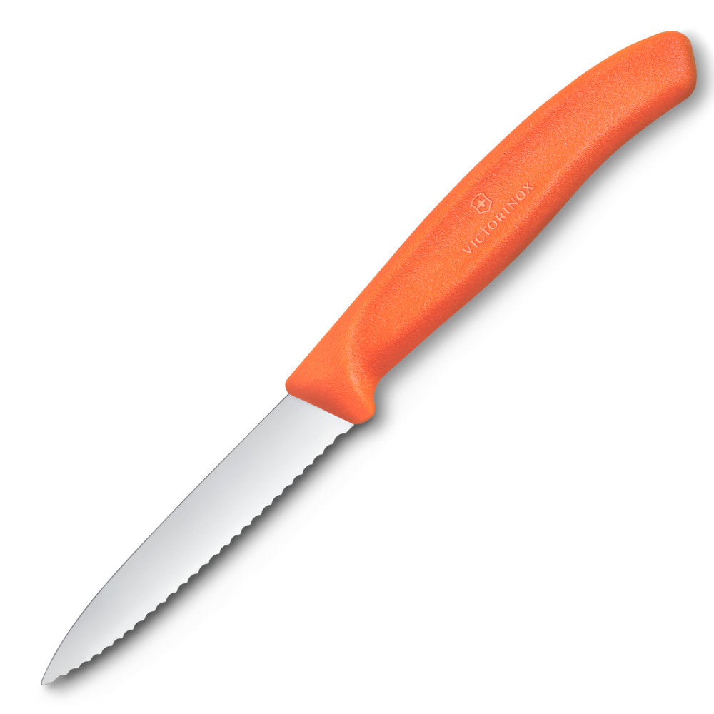 Victorinox Swiss Classic 3.25" Serrated Spear Tip Paring Knife Orange