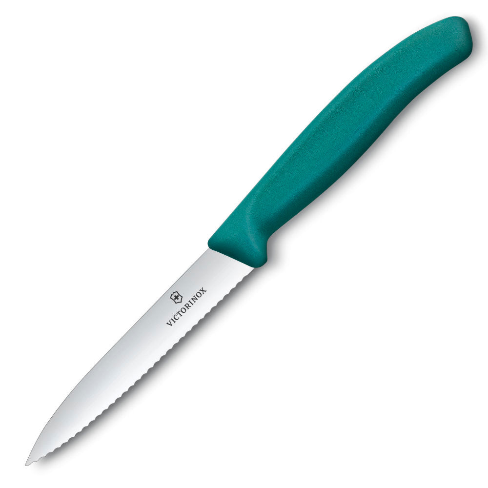 Victorinox Swiss Classic 4" Serrated Spear Tip Paring Knife Green