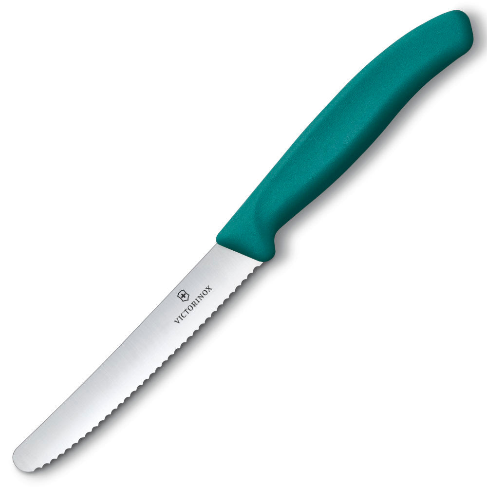 Victorinox Swiss Classic 4.5" Serrated Round Tip Paring Knife Green