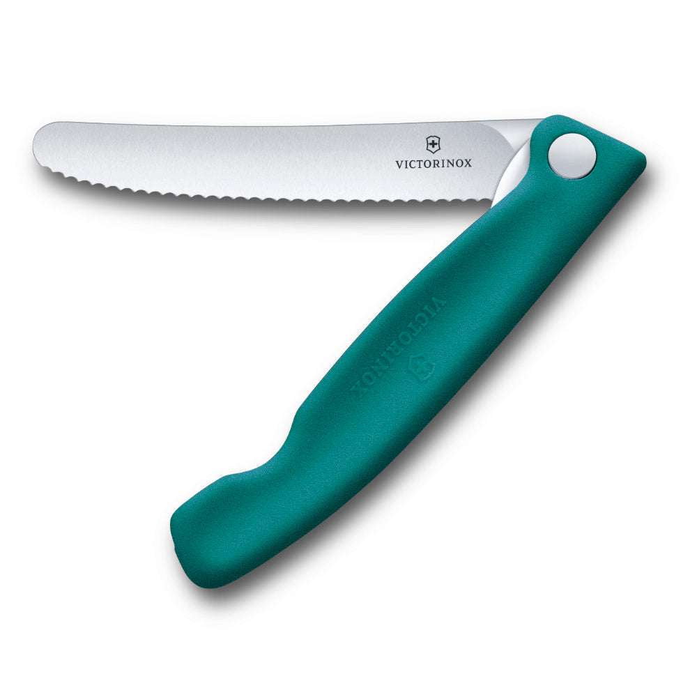 Victorinox Swiss Classic 4.3" Foldable Serrated Paring Knife Green