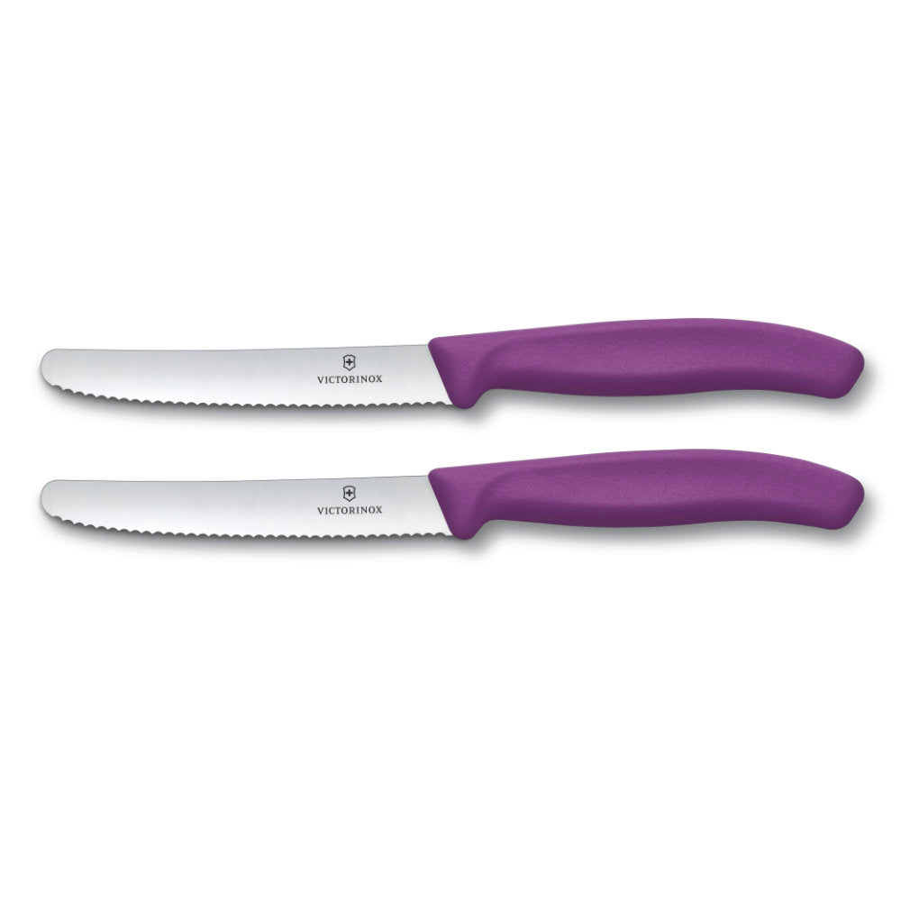 Victorinox Swiss Classic 2-Piece 4.5" Serrated Utility Knife Set Pink