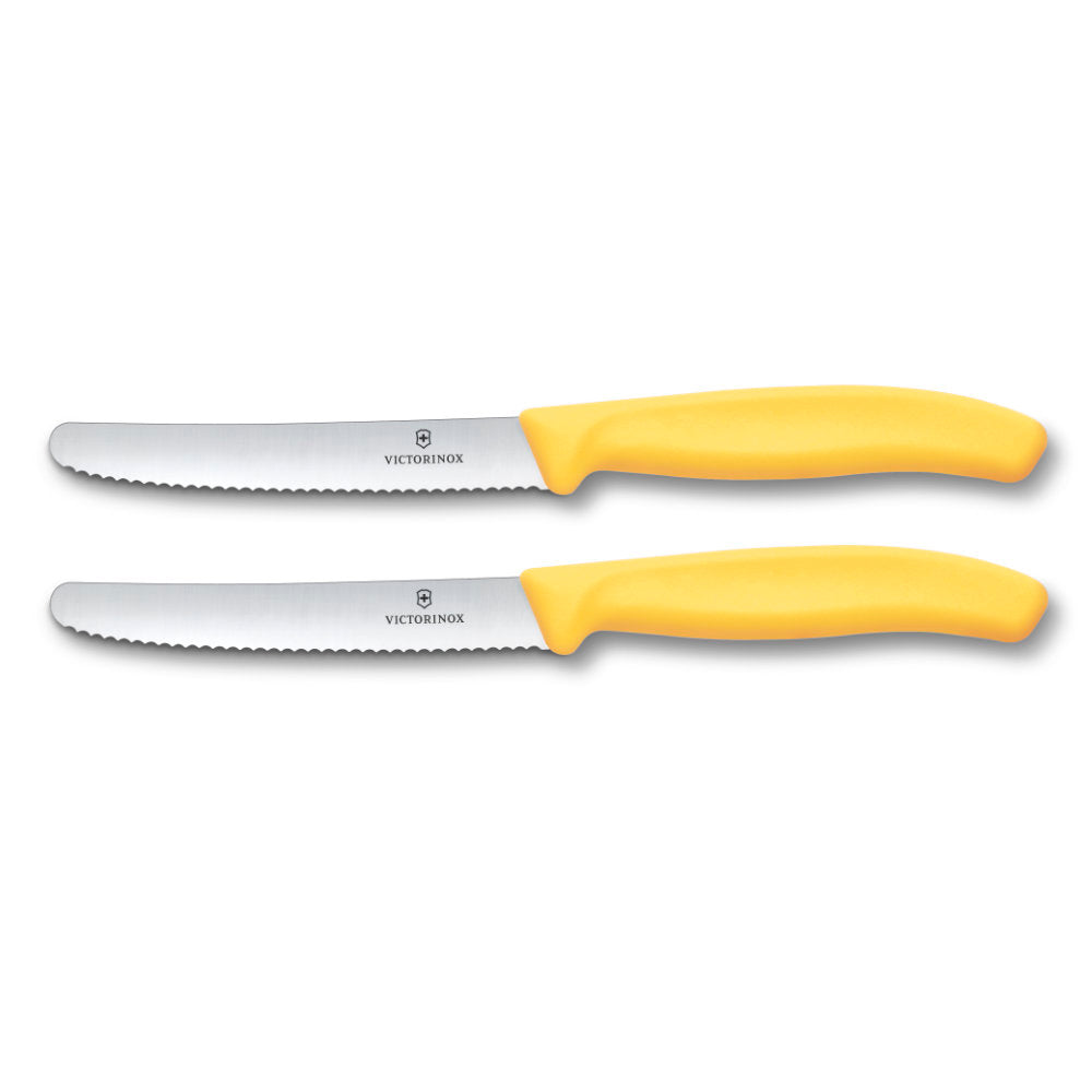 Victorinox Swiss Classic 2-Piece 4.5" Serrated Utility Knife Set Yellow