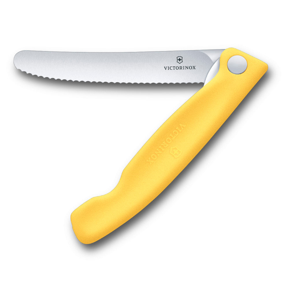 Victorinox Swiss Classic 4.3" Foldable Serrated Paring Knife Yellow