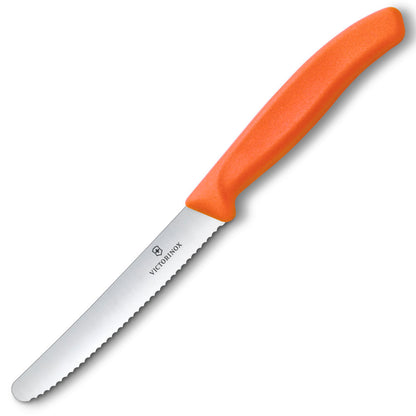 Victorinox Swiss Classic 4.5" Serrated Round Tip Paring Knife Orange