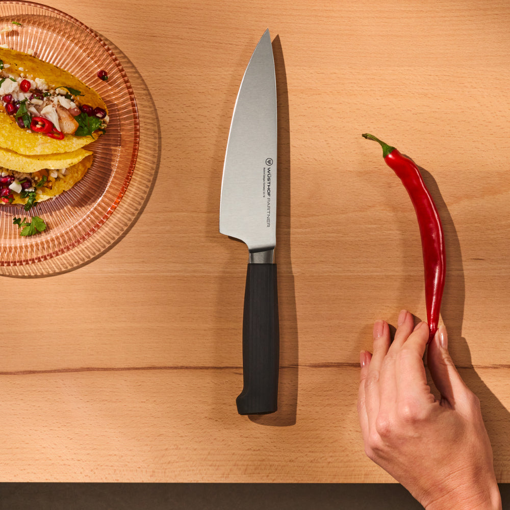 Wusthof Partner 6" Chef's Knife in Use Making Tacos