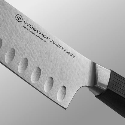 Wusthof Partner 7" Hollow Edge Santoku Knife Blade Detail