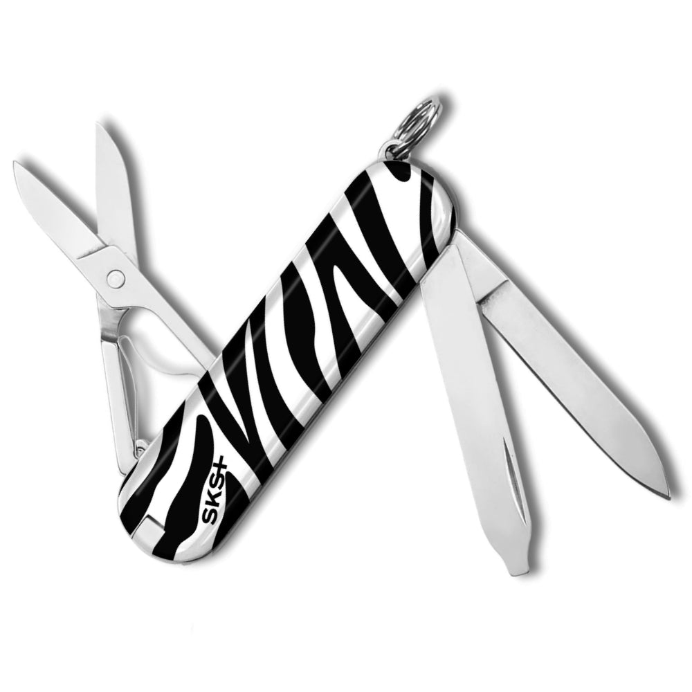 Victorinox Zebra Stripes Classic SD Designer Swiss Army Knife with Textured Zebra Patterned Handles