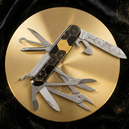 Victorinox Kaleidoscope Spring 2026 Designer Deluxe Tinker Swiss Army Knife with Engraved Main Blade