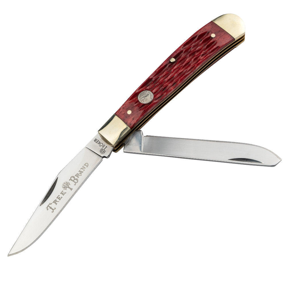 Boker TS 2.0 Jigged Red Bone Trapper Folding Knife