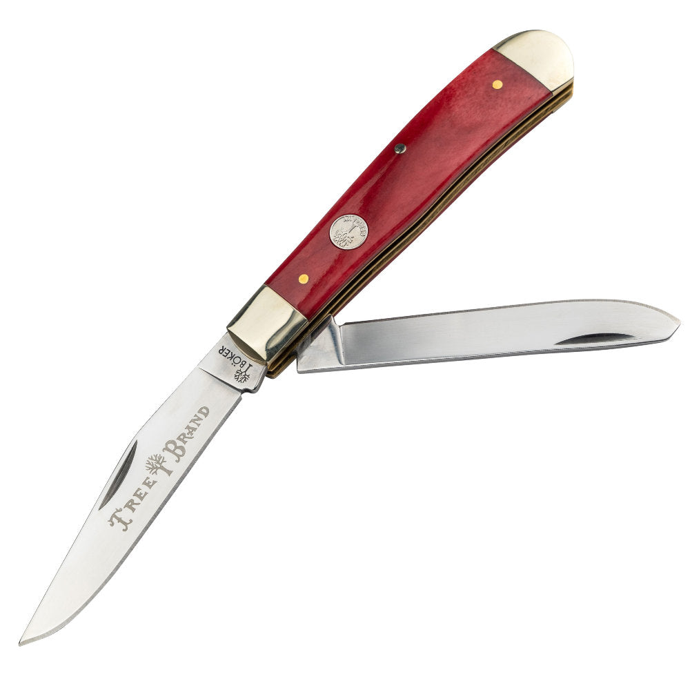 Boker TS 2.0 Smooth Red Bone Trapper Folding Knife