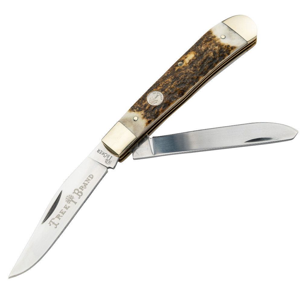 Boker TS 2.0 Stag Horn Trapper Folding Knife