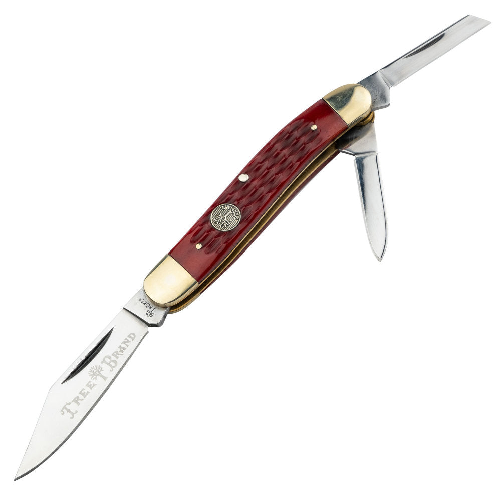 Boker TS 2.0 Jigged Red Bone Whittler Folding Knife