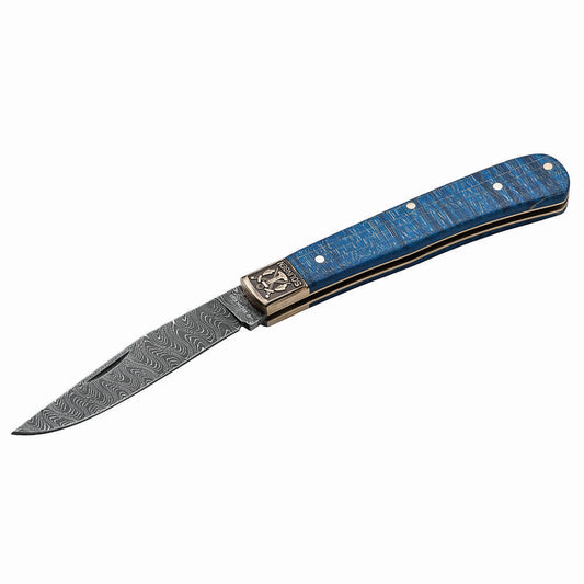 Boker 2021 Annual Damascus Knife - Trapper Uno at Swiss Knife Shop
