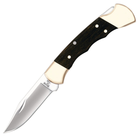 Buck 112 Ranger Folding Knife with Finger Grooved Ebony Handle