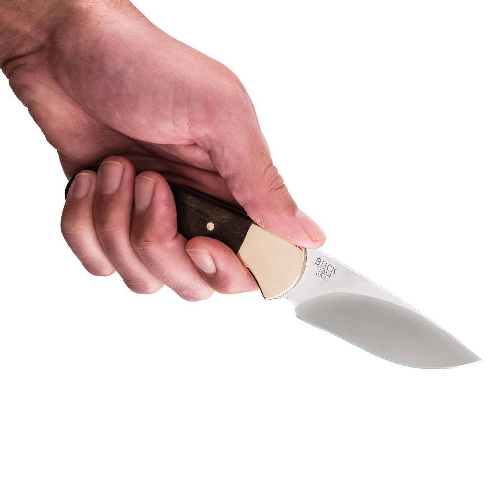Buck 113 Ranger Skinner Knife with Ebony Handle in Hand