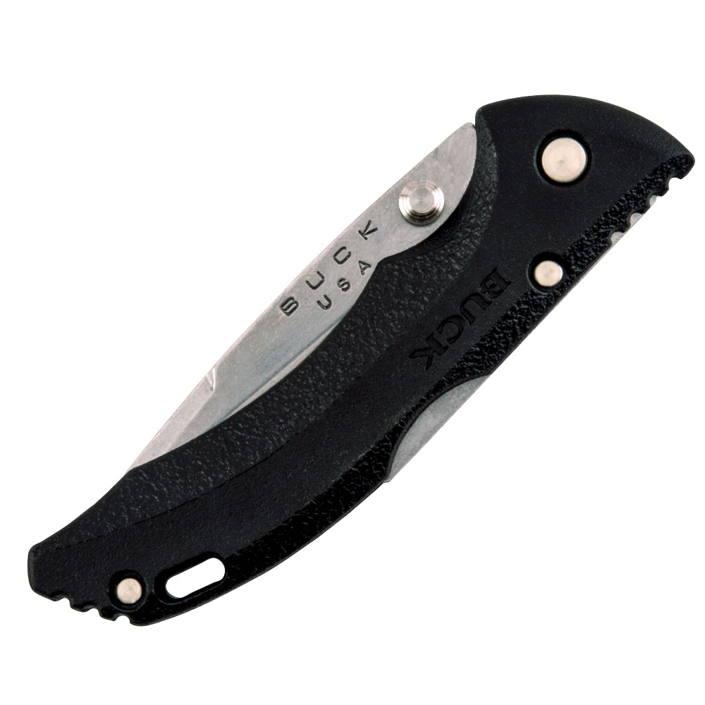 Buck 284 Bantam BBW Folding Knife Closed with Thumb Stud for Easy Opening