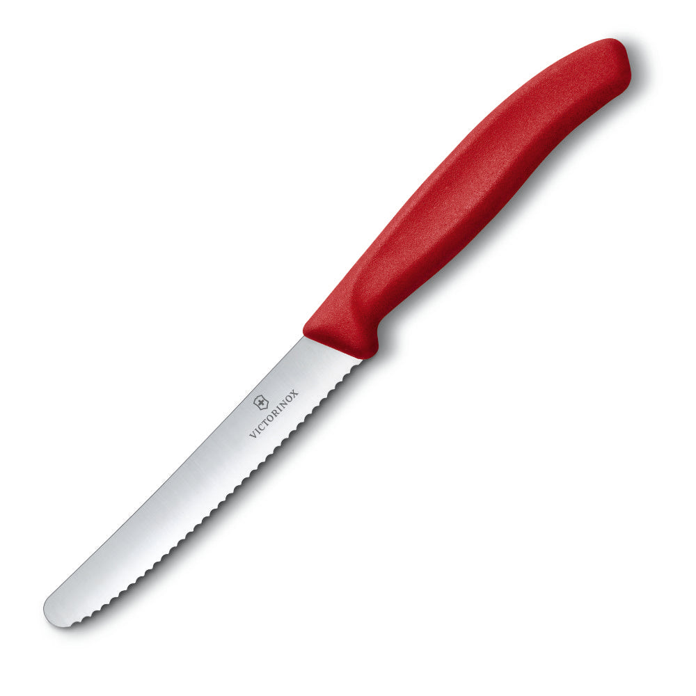 Top Cutlery German Paring Knife 3.25 inch Stainless Micro Serrated Blade,  Red Handle