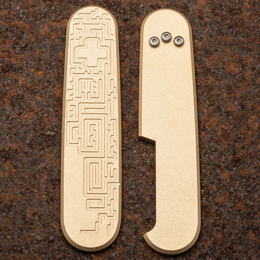 Daily Customs Labyrinth Bronze Handles for 91.2 mm Swiss Army Knives at Swiss Knife Shop