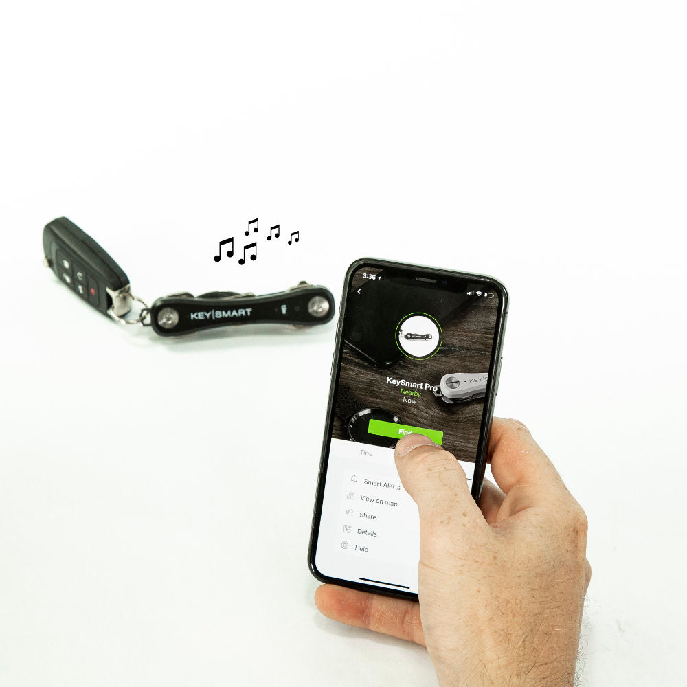 KeySmart Pro Compact Key Holder with Tile Smart Location Keeps Tabs on Your Keys