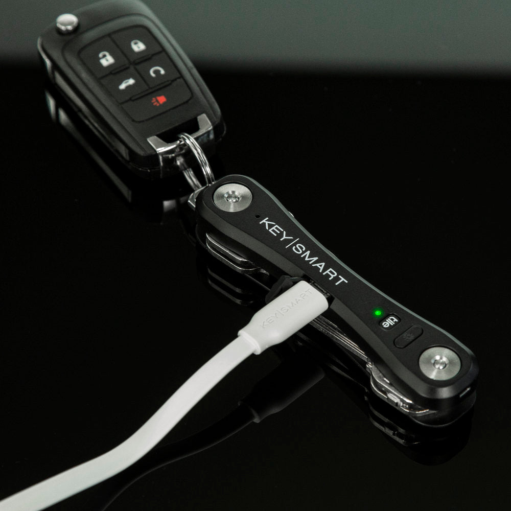 KeySmart Pro Compact Key Holder with Tile Smart Location Charges with a Micro USB Cable