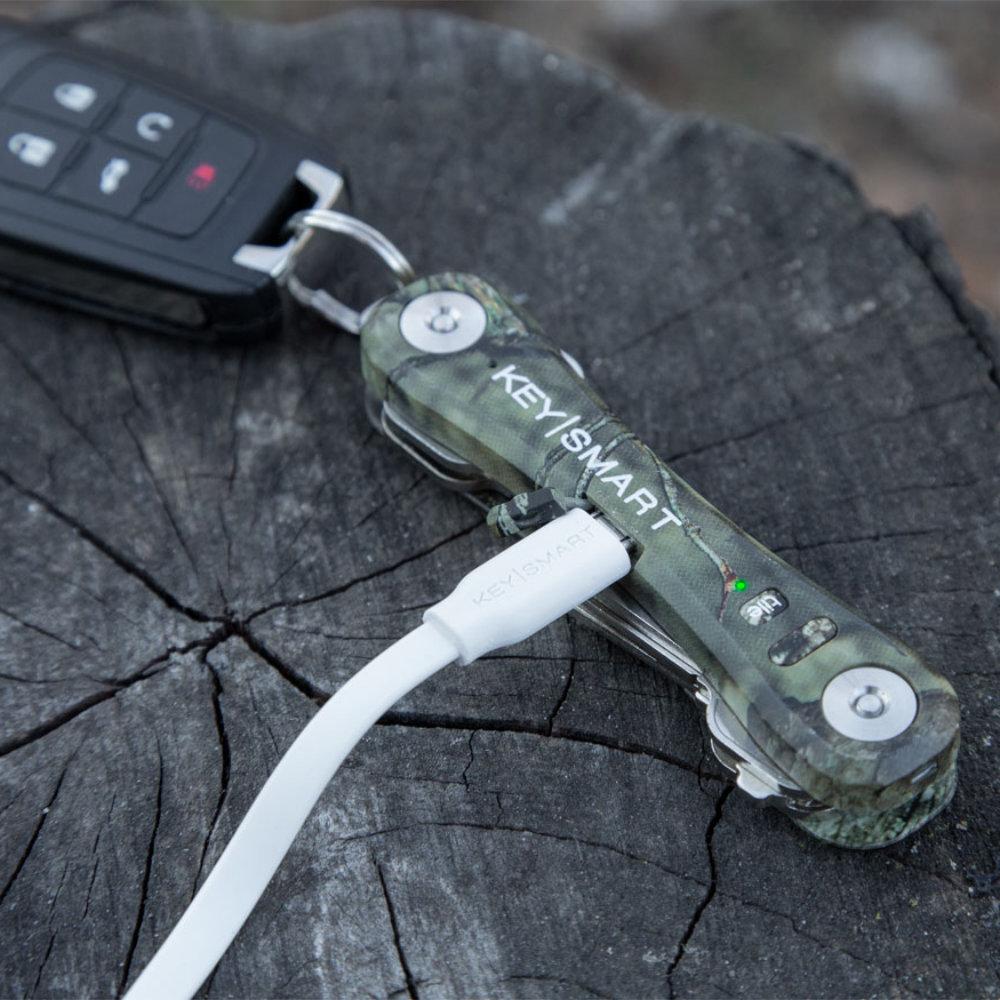 KeySmart Pro Mossy Oak Camo Compact Key Holder Charges with a Mini USB Cable