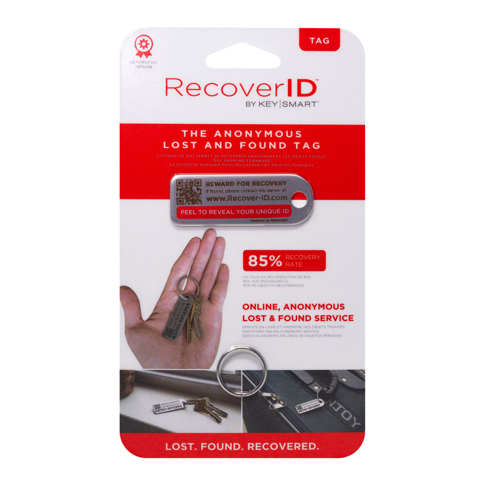 KeySmart RecoverID Anonymous Lost and Found Tag with 85% Recovery Rate