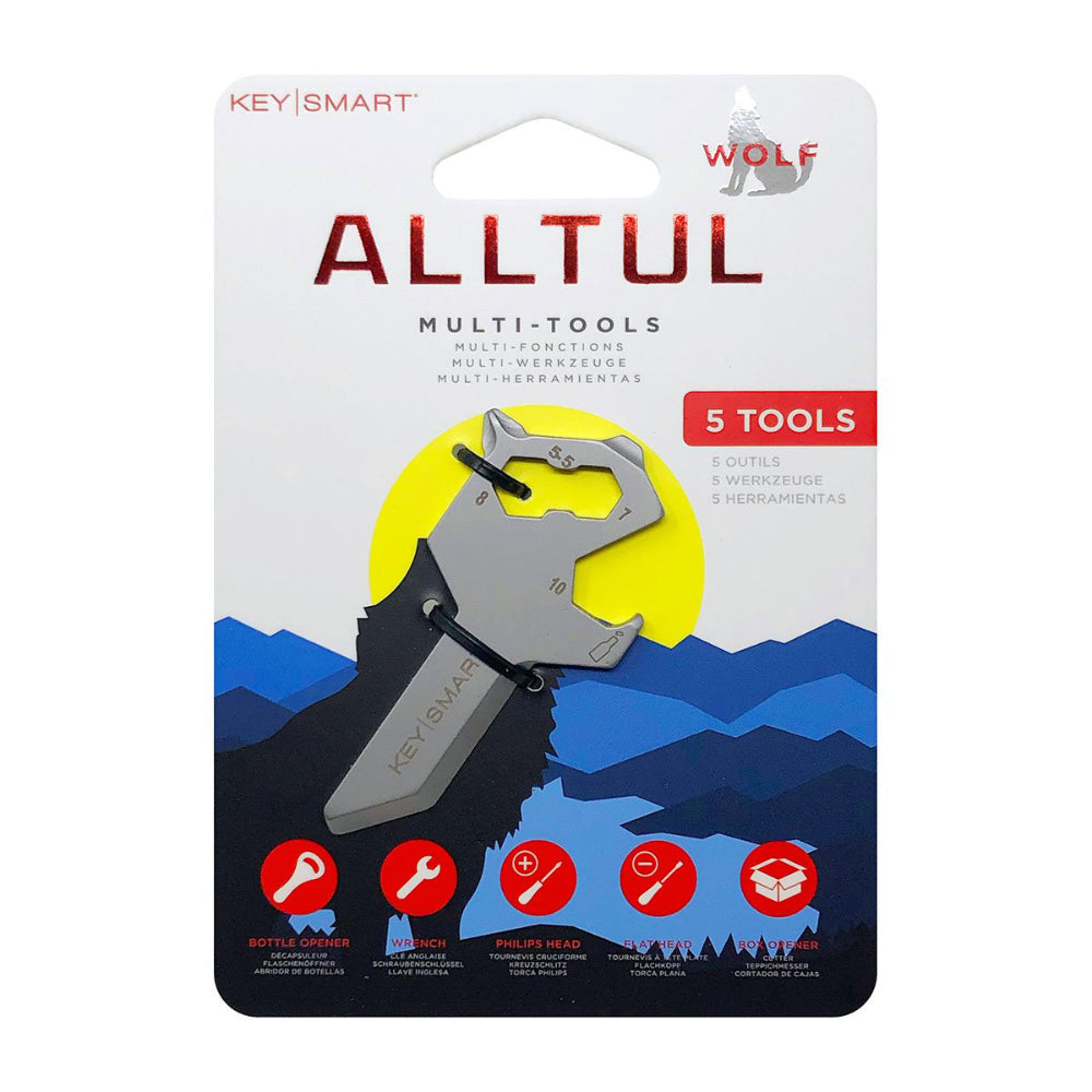 KeySmart AllTul Wolf Keychain Multi-tool in Package