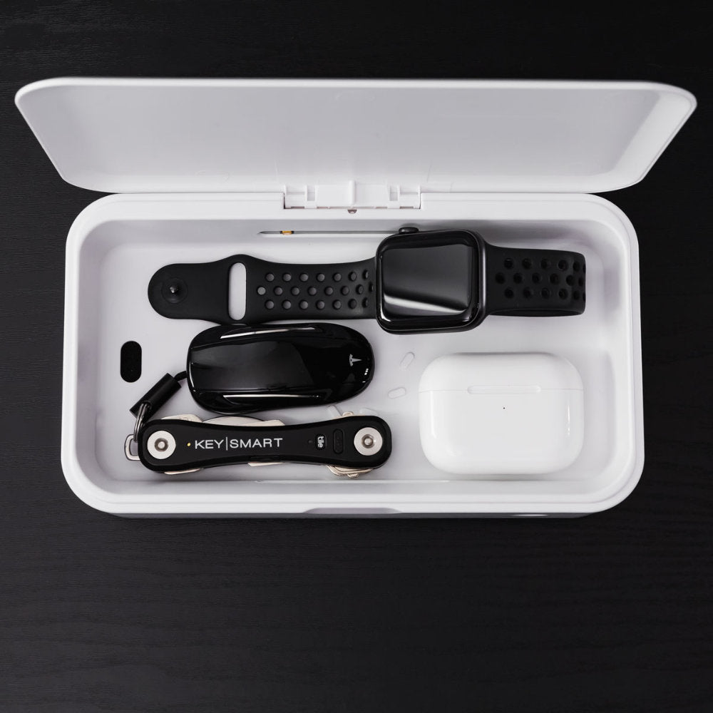 CleanTray UV Sterilization Tray with Watch, Keys and AirPods