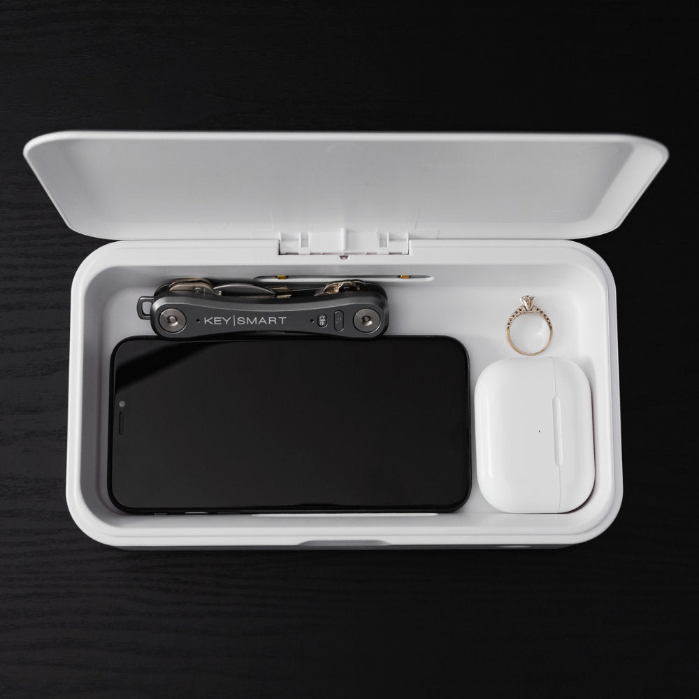 CleanTray UV Sterilization Tray with Phone, Keys, AirPods and Ring