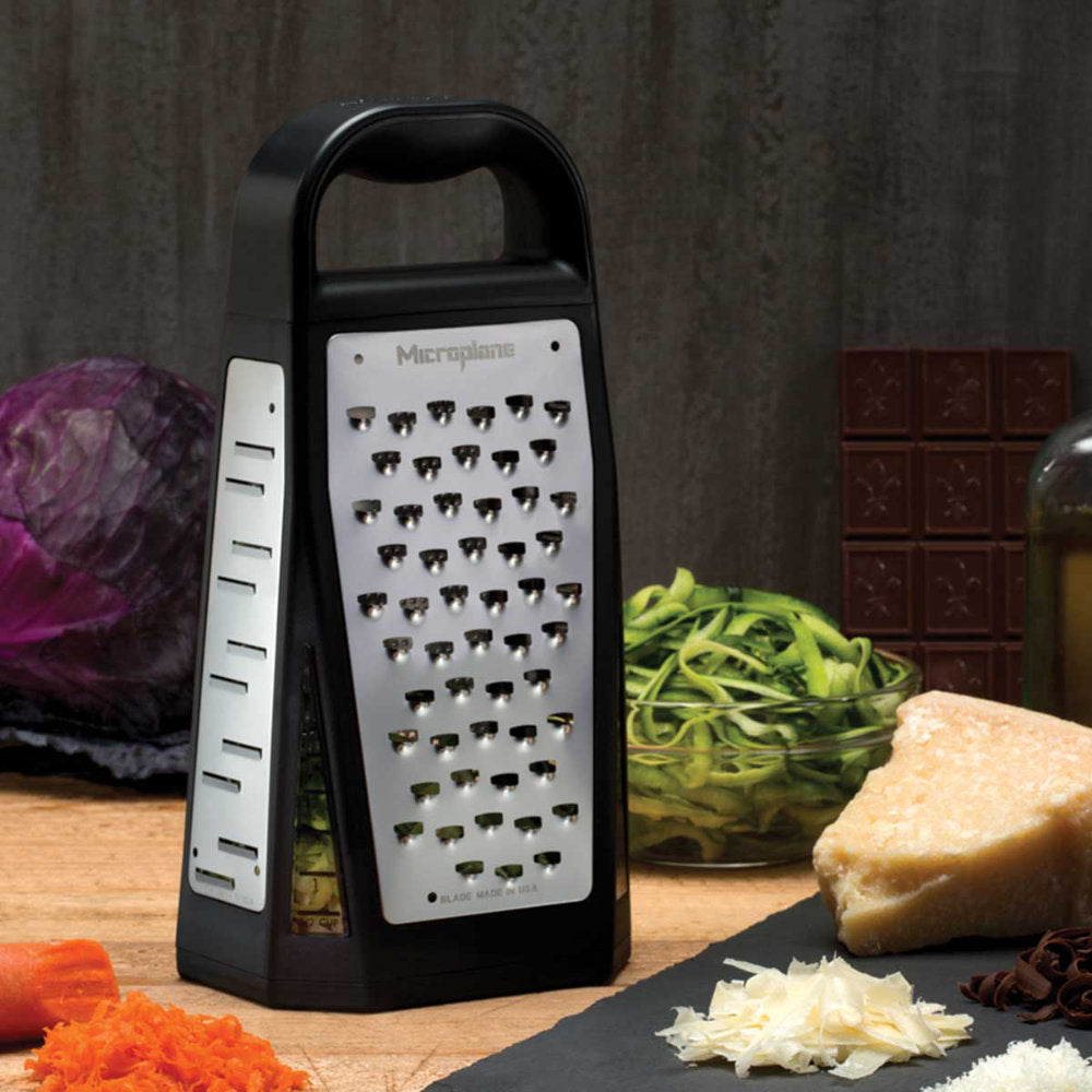 Microplane Elite Box Grater with Measurements and Clear Window
