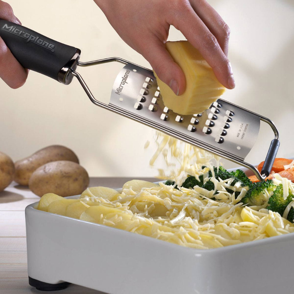 Microplane Gourmet Series Extra Coarse Grater, Black Grating Soft Cheese