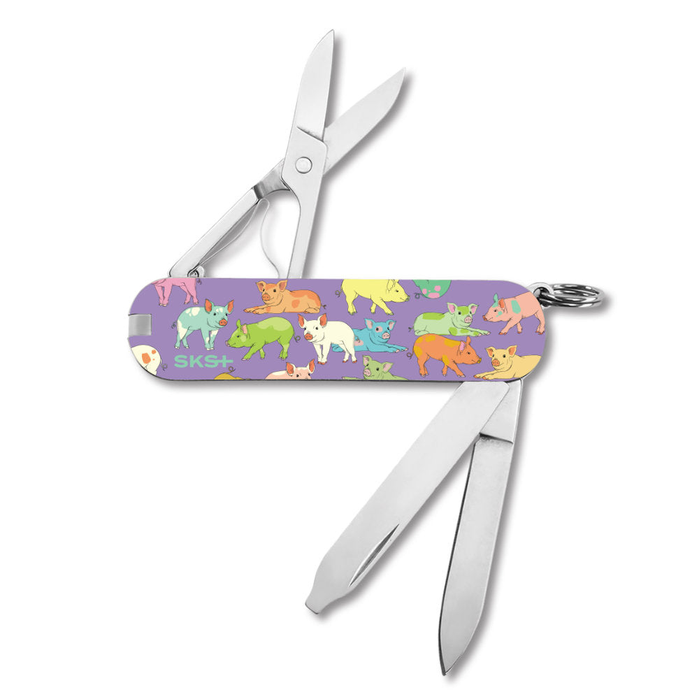 Passel of Pigs Classic SD Exclusive Swiss Army Knife with Colorful Piglets