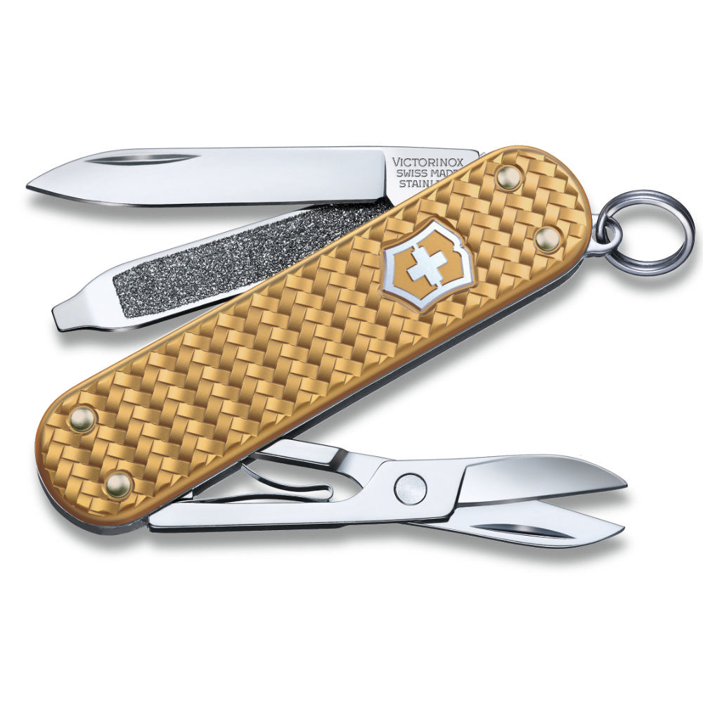 Classic SD Precious Alox Brass Gold Swiss Army Knife