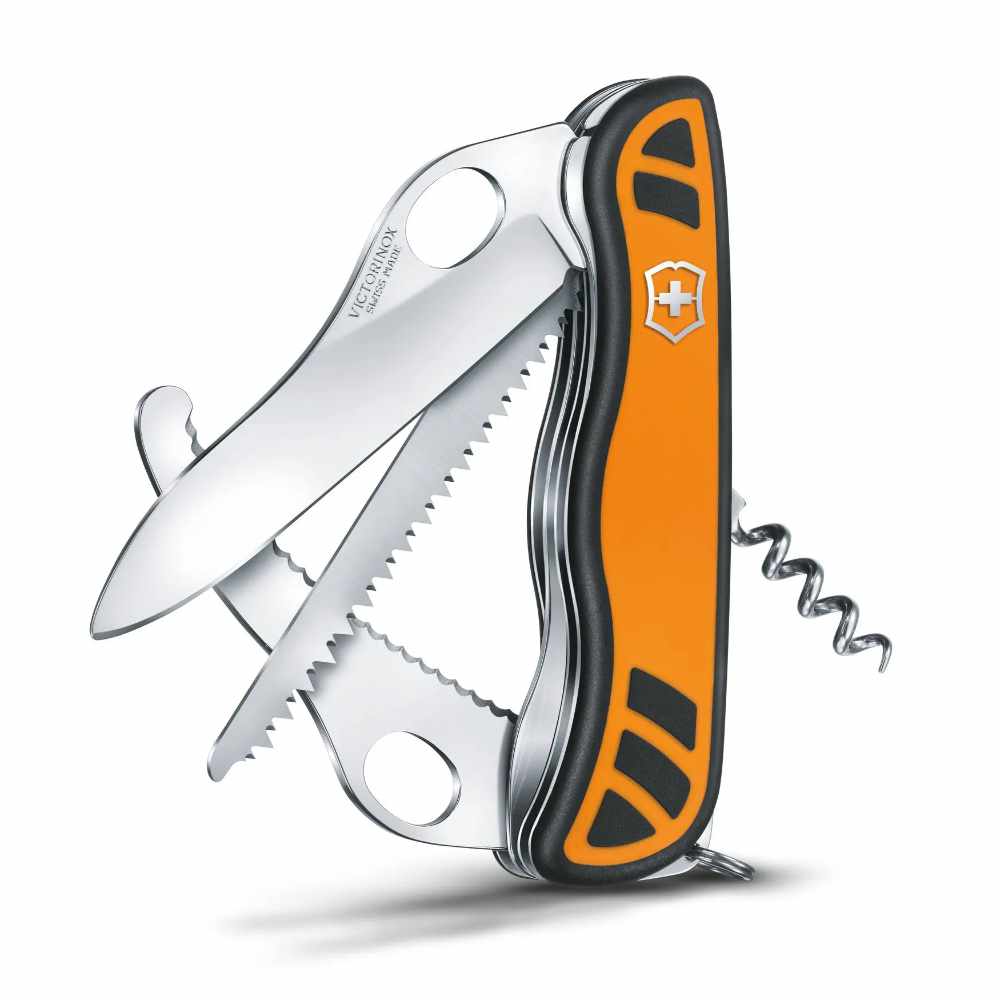 Victorionox Hunter XST Orange Lockblade Swiss Army Knife with One-hand Opening Blade and Gutting Hook