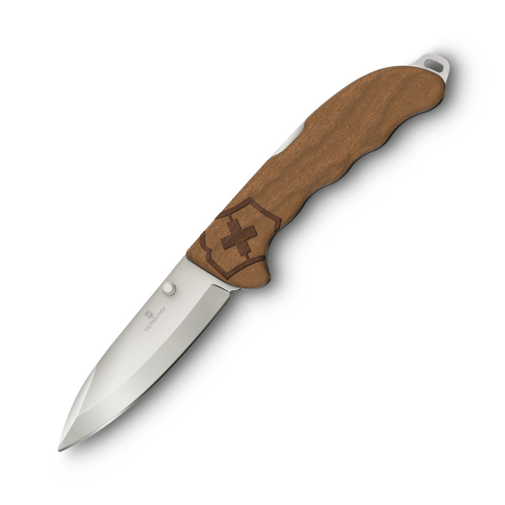Victorinox Evoke Wood Lockblade Swiss Army Knife with Clip Locks Open when in Use