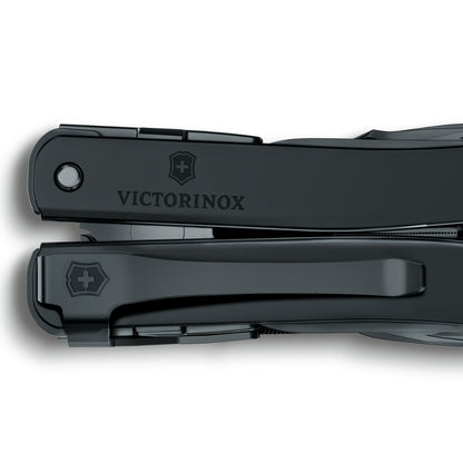 SwissTool Spirit Clip BS in Black Attached to the SwissTool Spirit BS