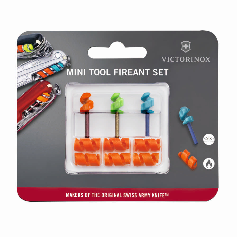 Swiss Army Knife Mini Tool Fireant Fire-Starter Set with 3 Fire-starters and 6 Tinders