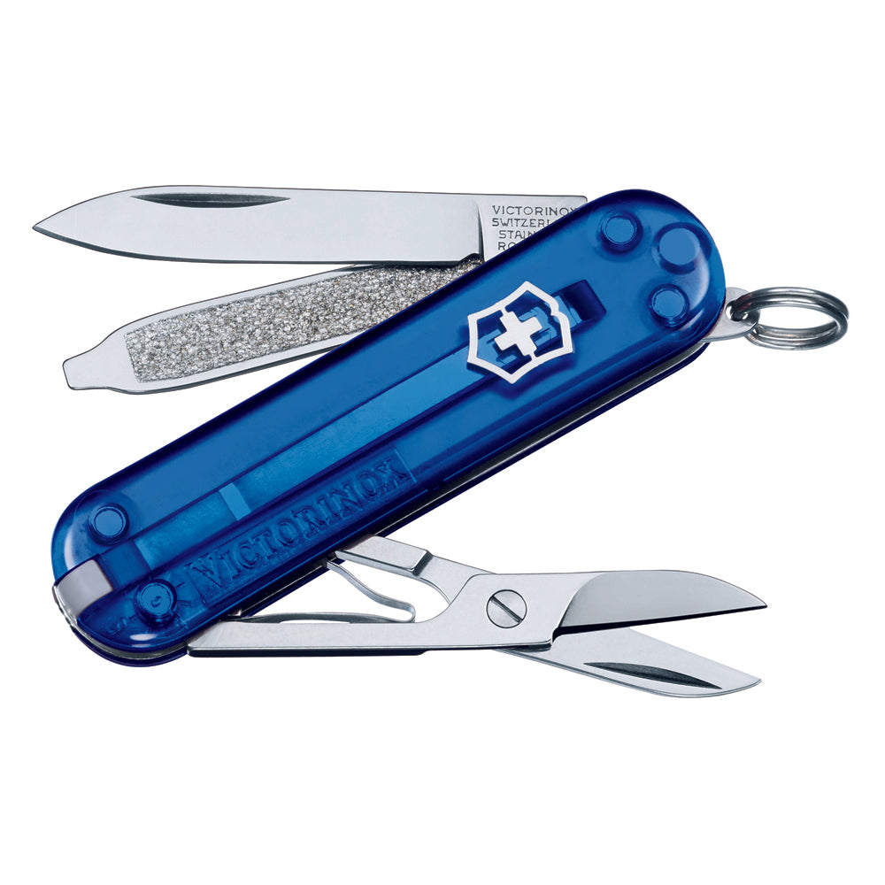 Classic SD Swiss Army Knife by Victorinox in Translucent Sapphire