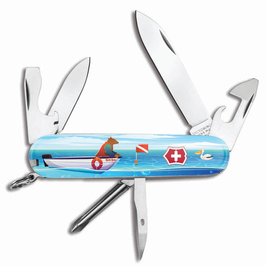Scuba Bear Tinker Exclusive Swiss Army Knife Shield Side with Captain Bear