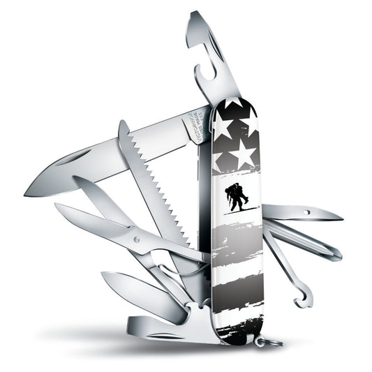 Wounded Warrior Project Black and White American Flag Fieldmaster Swiss Army Knife by Victorinox at Swiss Knife Shop
