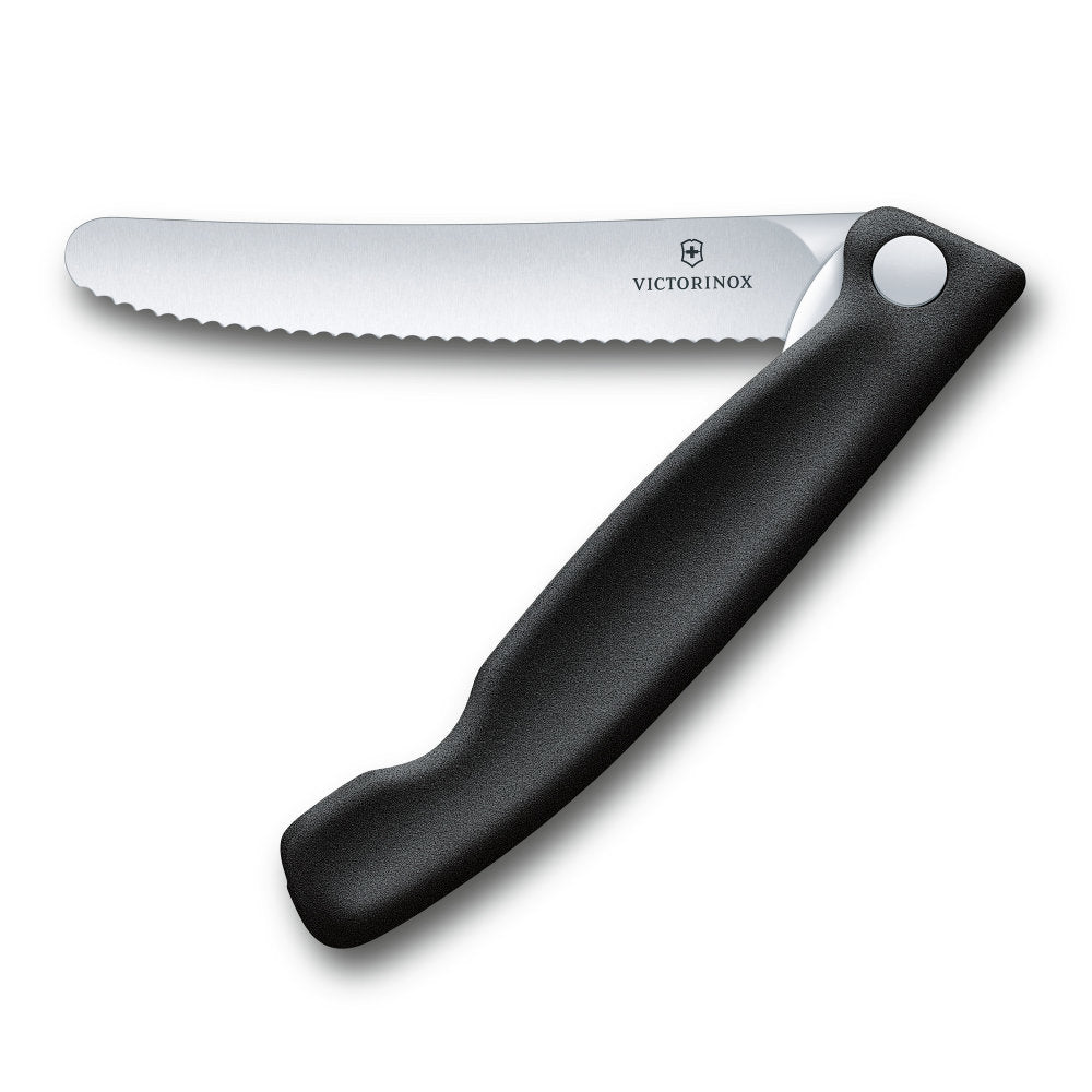 Victorinox Swiss Classic 4.3" Foldable Serrated Paring Knife Black