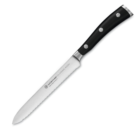 Wusthof Classic Ikon 5" Serrated Utility Knife at Swiss Knife Shop